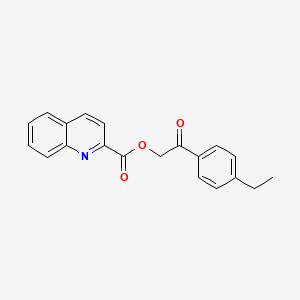 molecular formula C20H17NO3 B5789383 2-(4-ethylphenyl)-2-oxoethyl 2-quinolinecarboxylate 