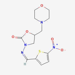 molecular formula C13H16N4O5S B578941 5-(morpholin-4-ylmethyl)-3-[(Z)-(5-nitrothiophen-2-yl)methylideneamino]-1,3-oxazolidin-2-one CAS No. 17925-16-5