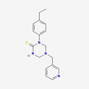 1-(4-ethylphenyl)-5-(3-pyridinylmethyl)-1,3,5-triazinane-2-thione
