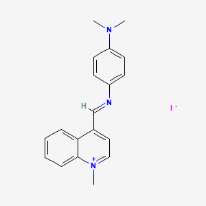 molecular formula C19H20IN3 B578953 4-[(E)-{[4-(Dimethylamino)phenyl]imino}methyl]-1-methylquinolinium iodide CAS No. 19221-05-7