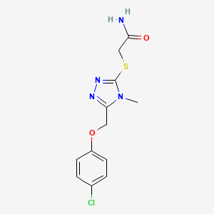 molecular formula C12H13ClN4O2S B5789538 2-({5-[(4-chlorophenoxy)methyl]-4-methyl-4H-1,2,4-triazol-3-yl}thio)acetamide 