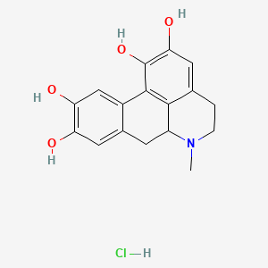 molecular formula C17H18ClNO4 B578959 5,6,6a,7-tetrahydro-6-methyl-4H-dibenzo[de,g]quinoline-1,2,9,10-tetrol hydrochloride CAS No. 16625-72-2