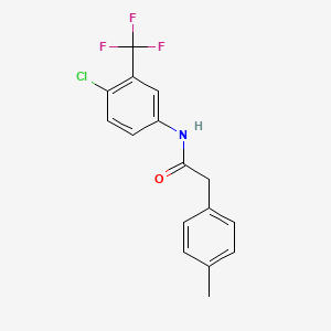 molecular formula C16H13ClF3NO B5789599 N-[4-chloro-3-(trifluoromethyl)phenyl]-2-(4-methylphenyl)acetamide 