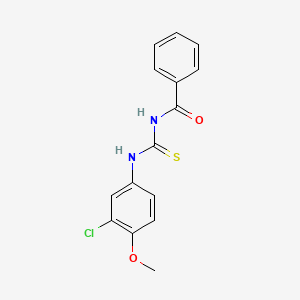 molecular formula C15H13ClN2O2S B5789643 N-{[(3-chloro-4-methoxyphenyl)amino]carbonothioyl}benzamide 