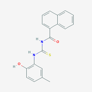 molecular formula C19H16N2O2S B5789649 N-{[(2-hydroxy-5-methylphenyl)amino]carbonothioyl}-1-naphthamide 