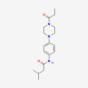 3-methyl-N-[4-(4-propionyl-1-piperazinyl)phenyl]butanamide