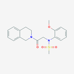 molecular formula C19H22N2O4S B5789713 N-[2-(3,4-dihydro-2(1H)-isoquinolinyl)-2-oxoethyl]-N-(2-methoxyphenyl)methanesulfonamide 