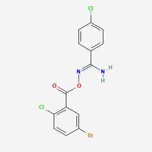molecular formula C14H9BrCl2N2O2 B5789721 N'-[(5-bromo-2-chlorobenzoyl)oxy]-4-chlorobenzenecarboximidamide 