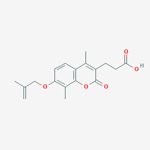 molecular formula C18H20O5 B5789763 3-{4,8-dimethyl-7-[(2-methyl-2-propen-1-yl)oxy]-2-oxo-2H-chromen-3-yl}propanoic acid 