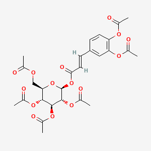 molecular formula C27H30O15 B578979 [(2S,3R,4S,5R,6R)-3,4,5-triacetyloxy-6-(acetyloxymethyl)oxan-2-yl] (E)-3-(3,4-diacetyloxyphenyl)prop-2-enoate CAS No. 18449-69-9