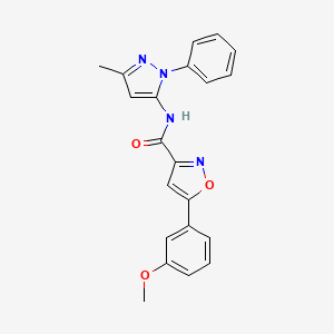 molecular formula C21H18N4O3 B5789843 5-(3-methoxyphenyl)-N-(3-methyl-1-phenyl-1H-pyrazol-5-yl)-3-isoxazolecarboxamide 