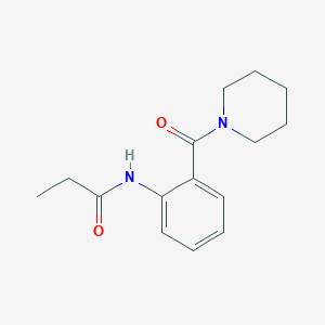 molecular formula C15H20N2O2 B5789896 N-[2-(1-piperidinylcarbonyl)phenyl]propanamide 