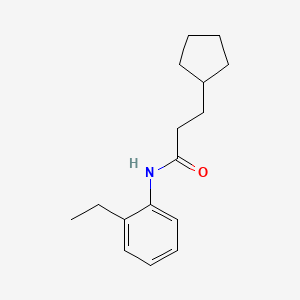 molecular formula C16H23NO B5789957 3-cyclopentyl-N-(2-ethylphenyl)propanamide 