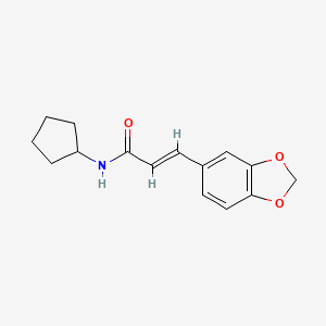 molecular formula C15H17NO3 B5789989 3-(1,3-benzodioxol-5-yl)-N-cyclopentylacrylamide 