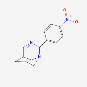 5,7-dimethyl-2-(4-nitrophenyl)-1,3-diazatricyclo[3.3.1.1~3,7~]decane