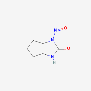 molecular formula C6H9N3O2 B579005 3-Nitroso-1,3a,4,5,6,6a-hexahydrocyclopenta[d]imidazol-2-one CAS No. 18227-12-8