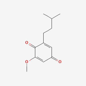 molecular formula C12H16O3 B579009 2-Methoxy-6-(3-methylbutyl)cyclohexa-2,5-diene-1,4-dione CAS No. 15208-78-3