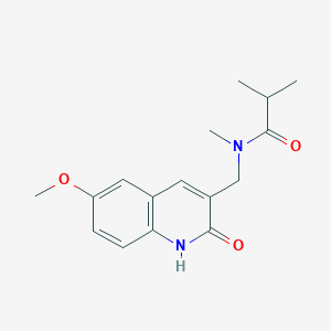 molecular formula C16H20N2O3 B5790123 N-[(2-hydroxy-6-methoxy-3-quinolinyl)methyl]-N,2-dimethylpropanamide 