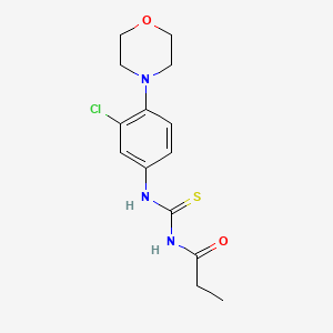 molecular formula C14H18ClN3O2S B5790131 N-({[3-chloro-4-(4-morpholinyl)phenyl]amino}carbonothioyl)propanamide 