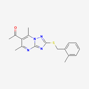 1-{5,7-dimethyl-2-[(2-methylbenzyl)thio][1,2,4]triazolo[1,5-a]pyrimidin-6-yl}ethanone