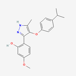 molecular formula C20H22N2O3 B5790159 2-[4-(4-isopropylphenoxy)-5-methyl-1H-pyrazol-3-yl]-5-methoxyphenol 