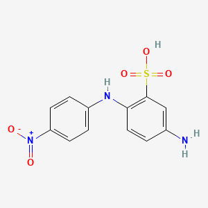 molecular formula C12H11N3O5S B579018 2-(4-Nitrophenylamino)-5-aminobenzenesulfonic acid CAS No. 118-87-6