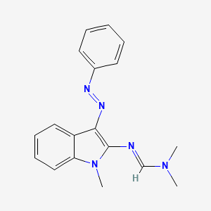 N,N-dimethyl-N'-[1-methyl-3-(phenyldiazenyl)-1H-indol-2-yl]imidoformamide