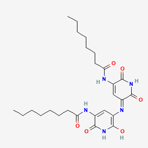 molecular formula C26H37N5O6 B579023 N-[5-{[2-Hydroxy-5-(octanoylamino)-6-oxo-1,6-dihydropyridin-3-yl]amino}-2,6-dioxo-1,6-dihydropyridin-3(2H)-ylidene]octanamide CAS No. 16236-90-1