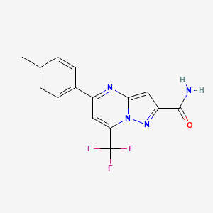 molecular formula C15H11F3N4O B5790242 5-(4-methylphenyl)-7-(trifluoromethyl)pyrazolo[1,5-a]pyrimidine-2-carboxamide 