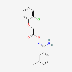 molecular formula C16H15ClN2O3 B5790271 N'-{[(2-chlorophenoxy)acetyl]oxy}-3-methylbenzenecarboximidamide 