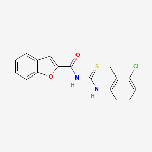 molecular formula C17H13ClN2O2S B5790280 N-{[(3-chloro-2-methylphenyl)amino]carbonothioyl}-1-benzofuran-2-carboxamide 
