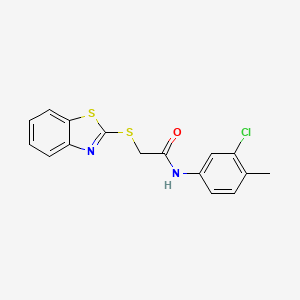 molecular formula C16H13ClN2OS2 B5790310 2-(1,3-benzothiazol-2-ylthio)-N-(3-chloro-4-methylphenyl)acetamide 