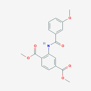 molecular formula C18H17NO6 B5790322 dimethyl 2-[(3-methoxybenzoyl)amino]terephthalate 