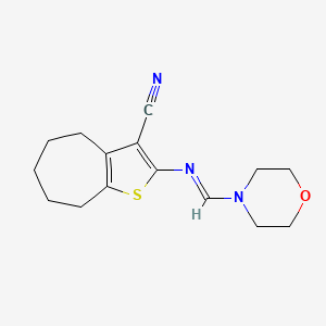 molecular formula C15H19N3OS B5790324 2-[(4-morpholinylmethylene)amino]-5,6,7,8-tetrahydro-4H-cyclohepta[b]thiophene-3-carbonitrile 