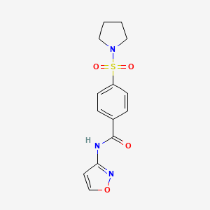 molecular formula C14H15N3O4S B5790332 N-3-isoxazolyl-4-(1-pyrrolidinylsulfonyl)benzamide 