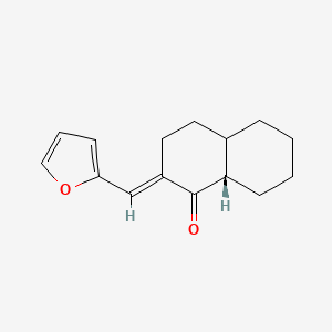molecular formula C15H18O2 B579035 (2E,8aS)-2-(furan-2-ylmethylidene)-3,4,4a,5,6,7,8,8a-octahydronaphthalen-1-one CAS No. 17429-47-9