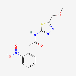 molecular formula C12H12N4O4S B5790434 N-[5-(methoxymethyl)-1,3,4-thiadiazol-2-yl]-2-(2-nitrophenyl)acetamide 