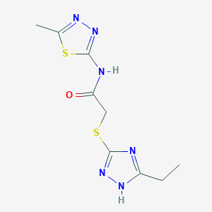 2-[(5-ethyl-4H-1,2,4-triazol-3-yl)thio]-N-(5-methyl-1,3,4-thiadiazol-2-yl)acetamide