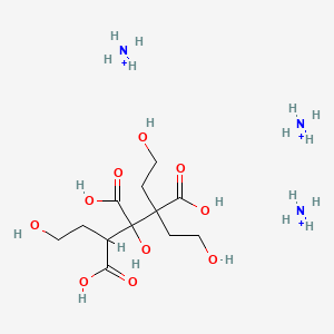 molecular formula C12H32N3O10+3 B579051 Triazanium;1,4,7-trihydroxy-3-(2-hydroxyethyl)heptane-2,3,4-tricarboxylic acid CAS No. 124-77-6