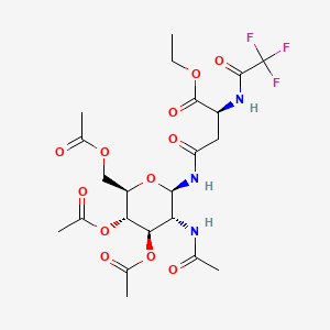 ethyl (2S)-4-[[(2R,3R,4R,5S,6R)-3-acetamido-4,5-diacetyloxy-6-(acetyloxymethyl)oxan-2-yl]amino]-4-oxo-2-[(2,2,2-trifluoroacetyl)amino]butanoate