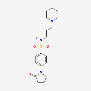 molecular formula C18H27N3O3S B5790539 4-(2-oxo-1-pyrrolidinyl)-N-[3-(1-piperidinyl)propyl]benzenesulfonamide 