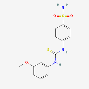 molecular formula C14H15N3O3S2 B5790566 4-({[(3-methoxyphenyl)amino]carbonothioyl}amino)benzenesulfonamide 