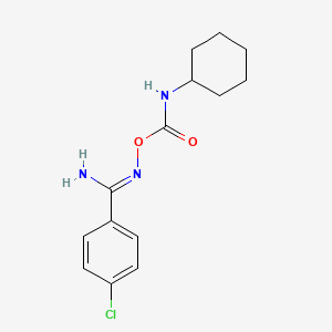 molecular formula C14H18ClN3O2 B5790579 4-chloro-N'-{[(cyclohexylamino)carbonyl]oxy}benzenecarboximidamide 