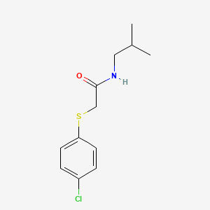 molecular formula C12H16ClNOS B5790594 2-[(4-chlorophenyl)thio]-N-isobutylacetamide 