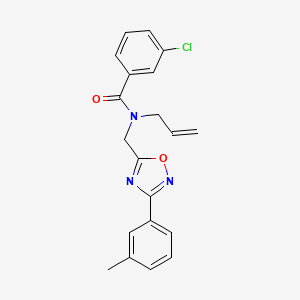 molecular formula C20H18ClN3O2 B5790644 N-allyl-3-chloro-N-{[3-(3-methylphenyl)-1,2,4-oxadiazol-5-yl]methyl}benzamide 