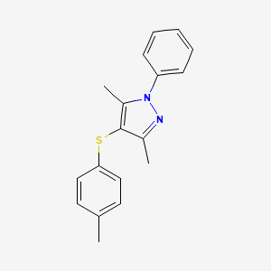 molecular formula C18H18N2S B5790721 3,5-dimethyl-4-[(4-methylphenyl)thio]-1-phenyl-1H-pyrazole 