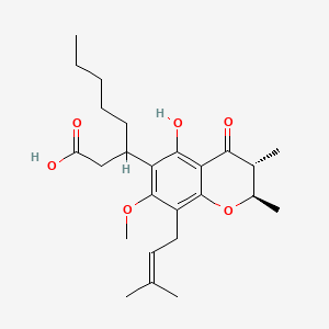 3-[(2R,3R)-5-hydroxy-7-methoxy-2,3-dimethyl-8-(3-methylbut-2-enyl)-4-oxo-2,3-dihydrochromen-6-yl]octanoic acid