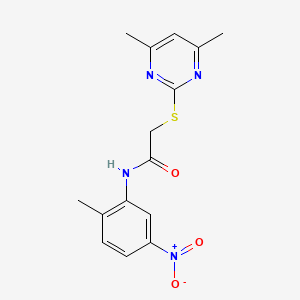 2-[(4,6-dimethyl-2-pyrimidinyl)thio]-N-(2-methyl-5-nitrophenyl)acetamide