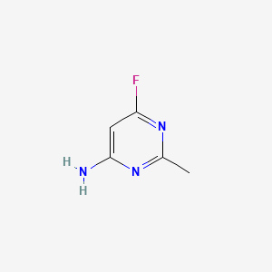 molecular formula C5H6FN3 B579076 6-氟-2-甲基嘧啶-4-胺 CAS No. 18260-57-6