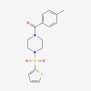 molecular formula C16H18N2O3S2 B5790778 1-(4-methylbenzoyl)-4-(2-thienylsulfonyl)piperazine 